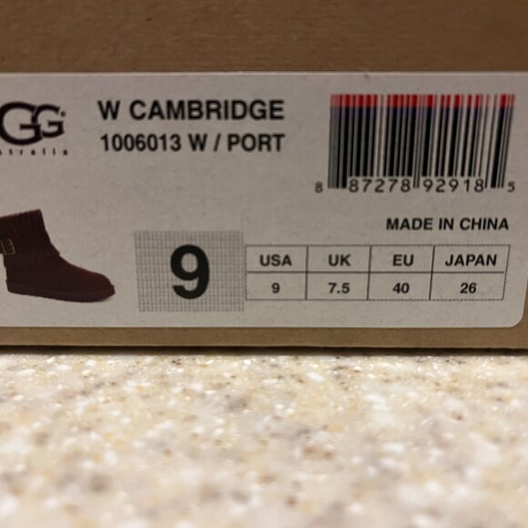 Women UGG Australia Cambridge Boot 1006013 Port Suede 100% - Picture 8 of 8